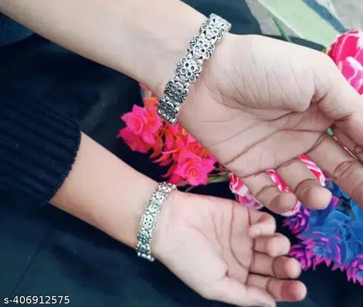 Silver Sterling Silver Kada – Pack of 2