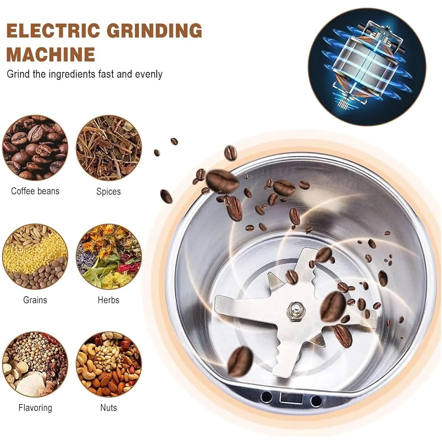 Electric Coffee Grinder(Random Color)