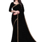 Lycra Blend Solid Saree for Women (Black, 6.3 m)