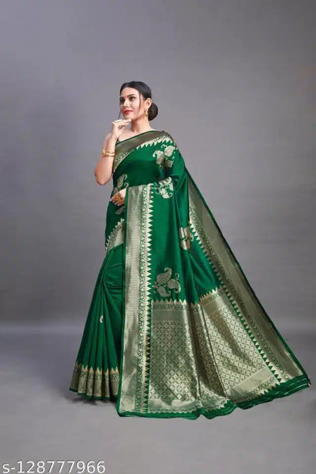 Banarasi Silk Saree for Women – Green