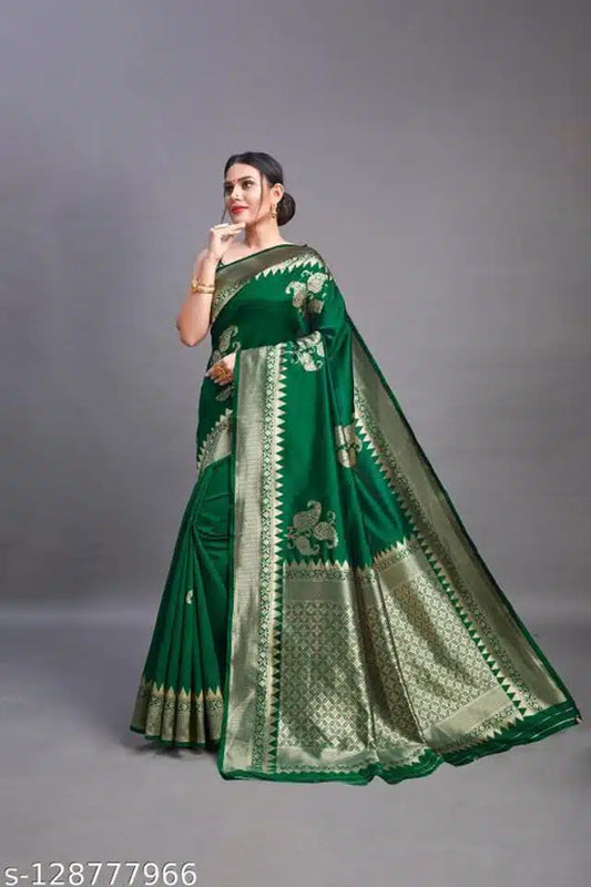 Banarasi Silk Saree for Women – Green