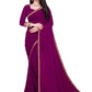 Lycra Blend Solid Saree for Women (Purple, 6.3 m)