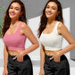 Cotton Blend Solid Top for Women (White & Pink, S) (Pack of 2)